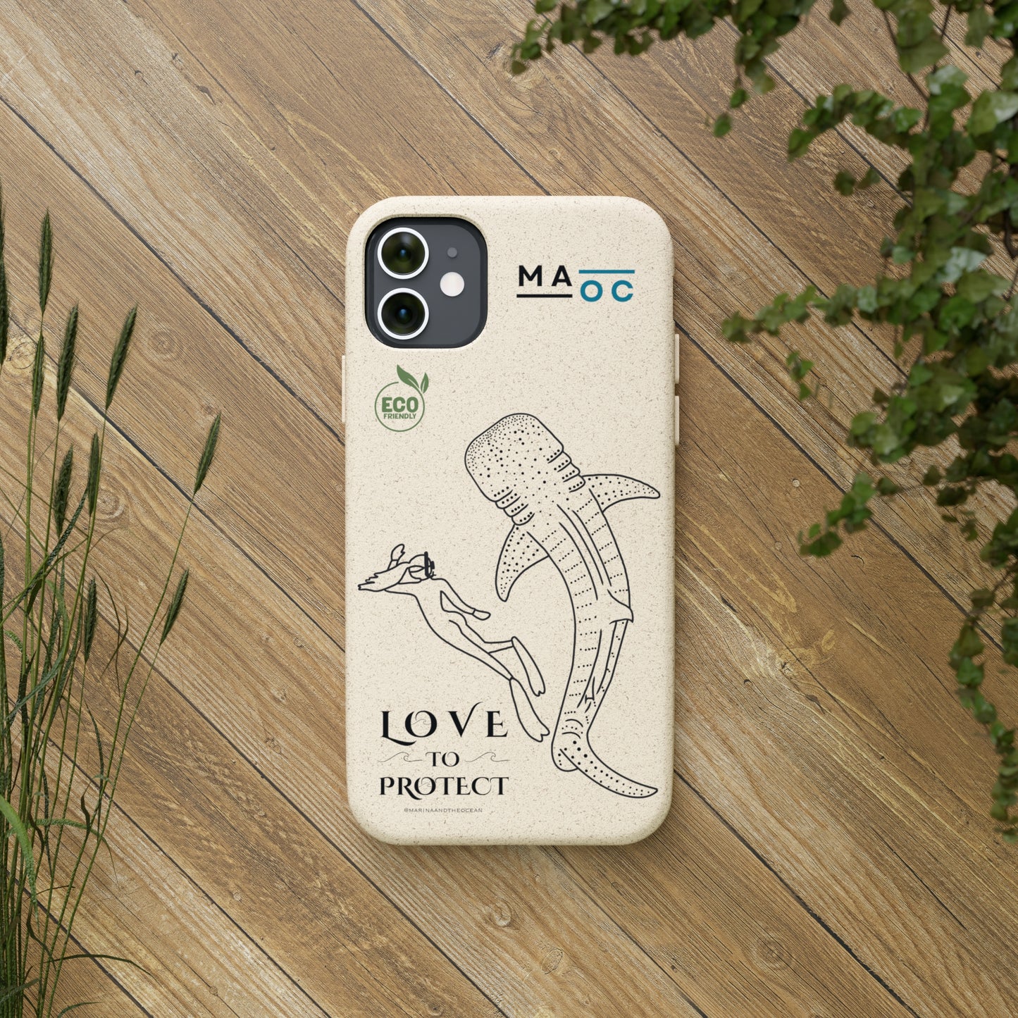 Bamboo Phonecase Love to protect Whaleshark