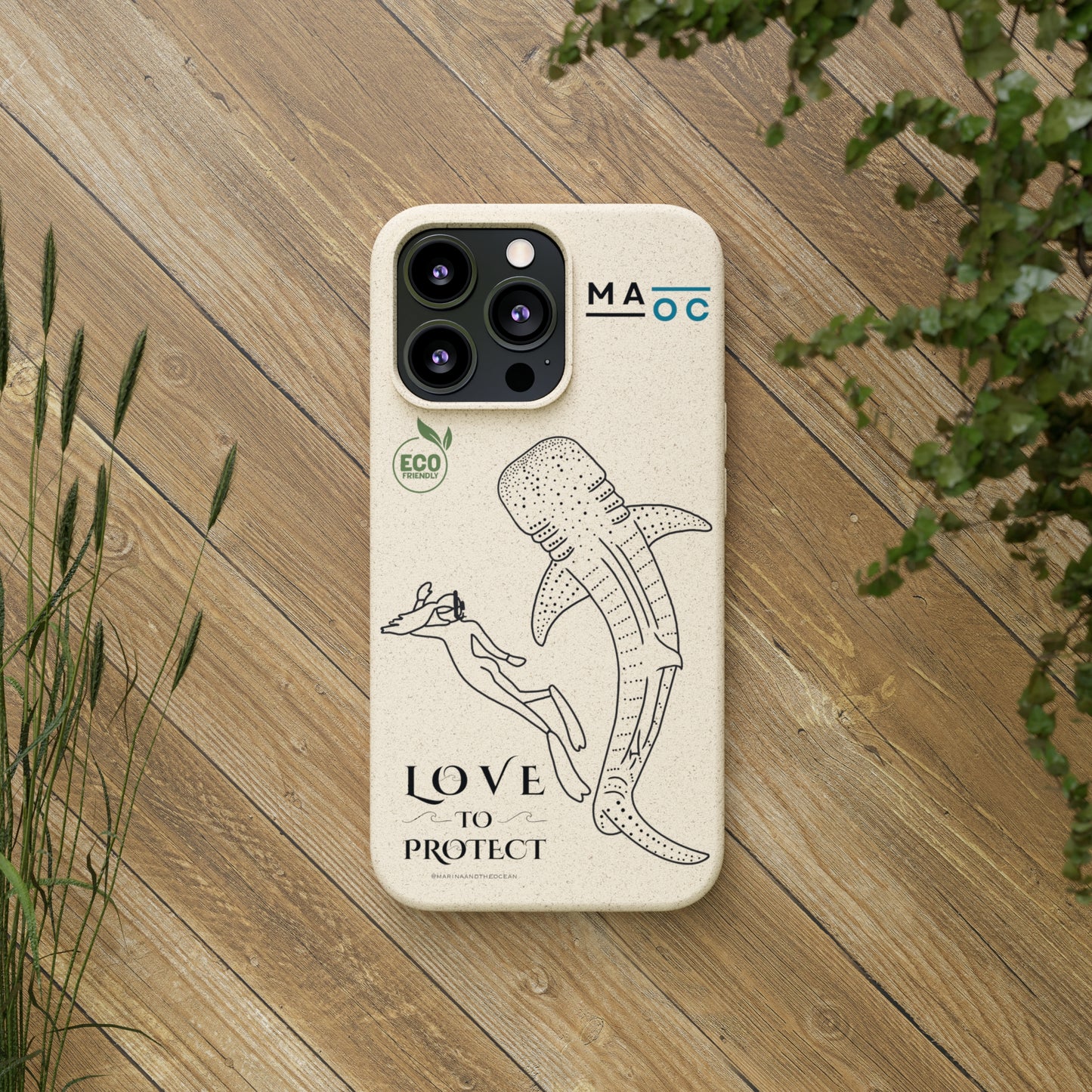 Bamboo Phonecase Love to protect Whaleshark