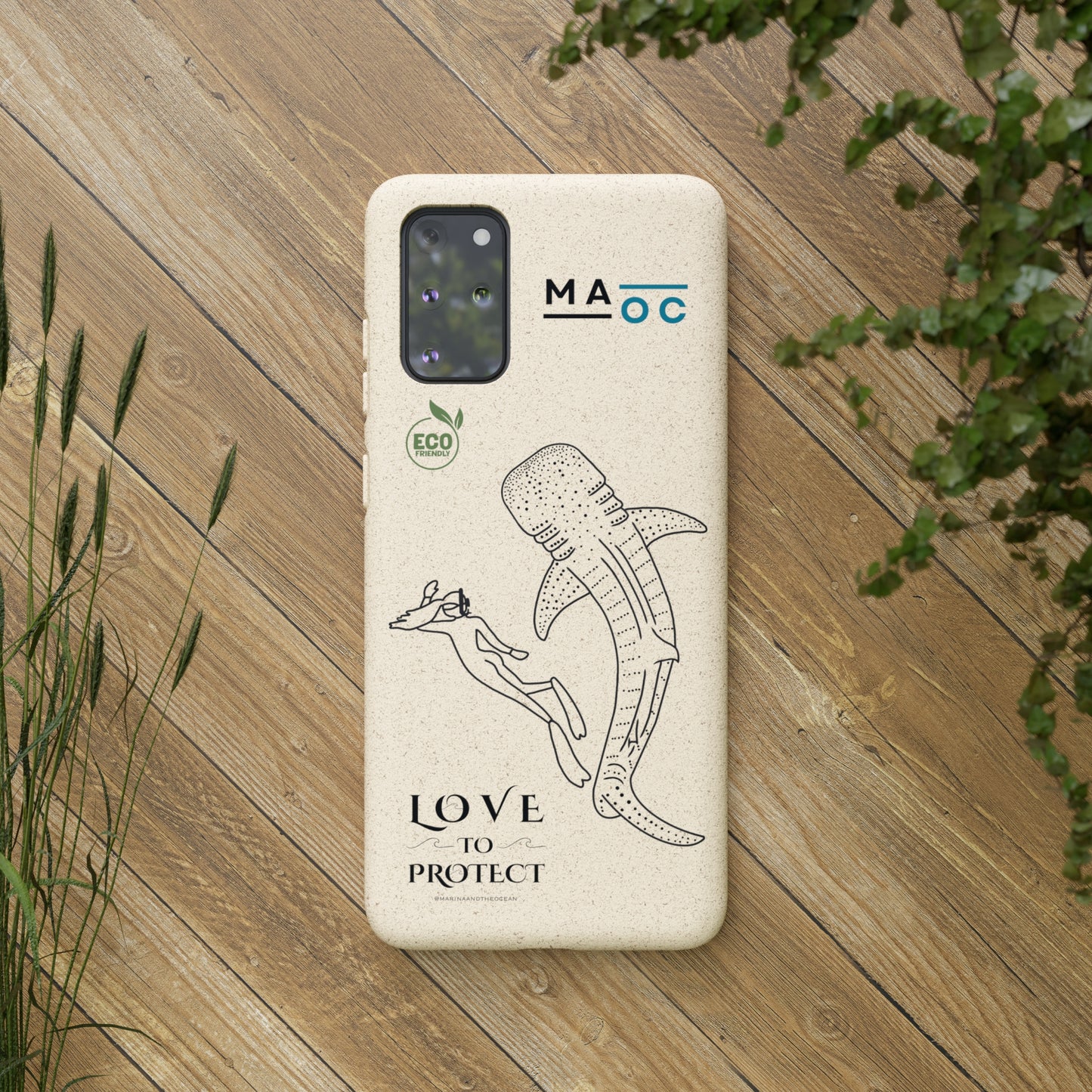 Bamboo Phonecase Love to protect Whaleshark