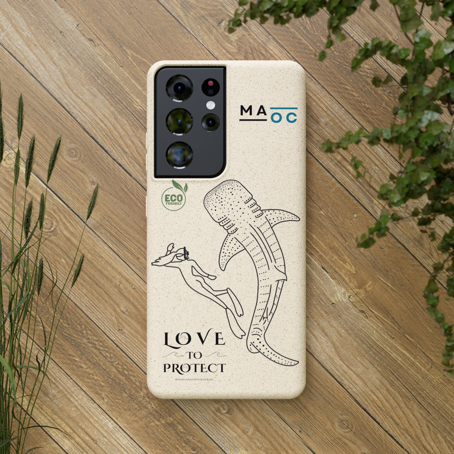 Bamboo Phonecase Love to protect Whaleshark