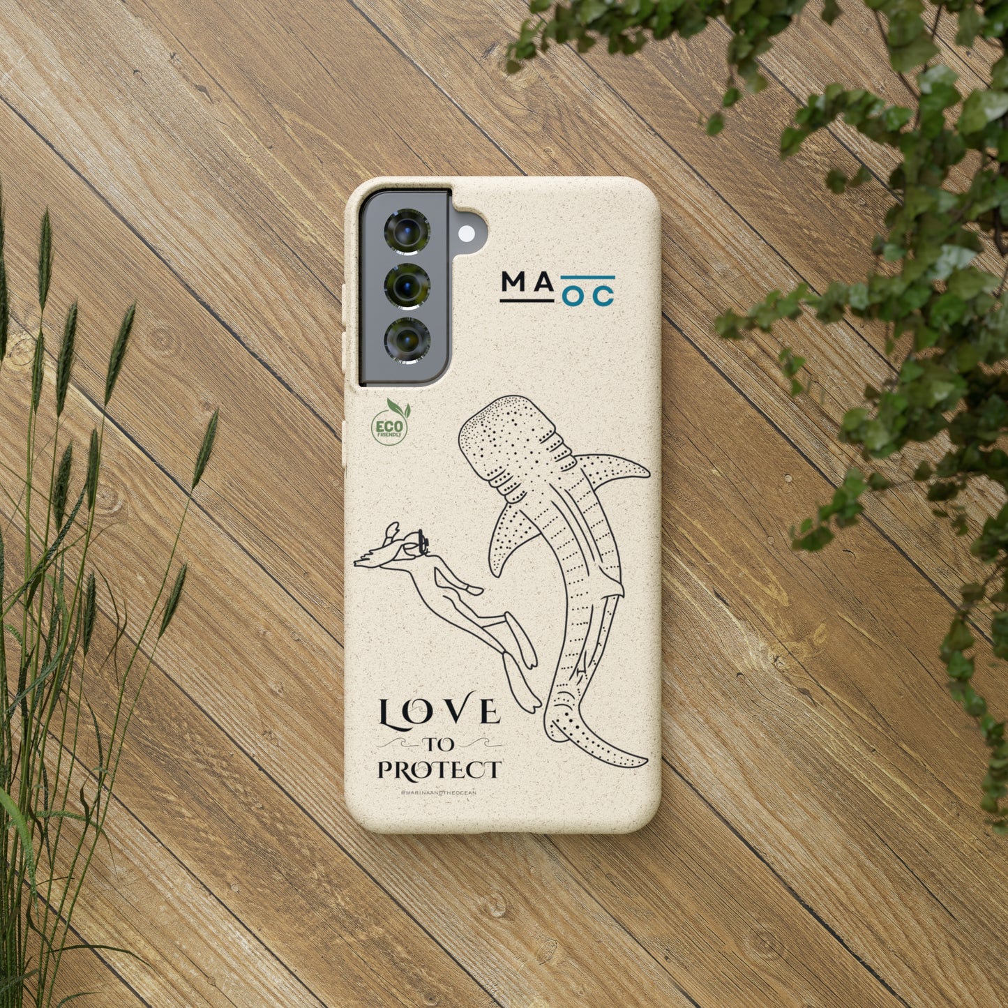 Bamboo Phonecase Love to protect Whaleshark