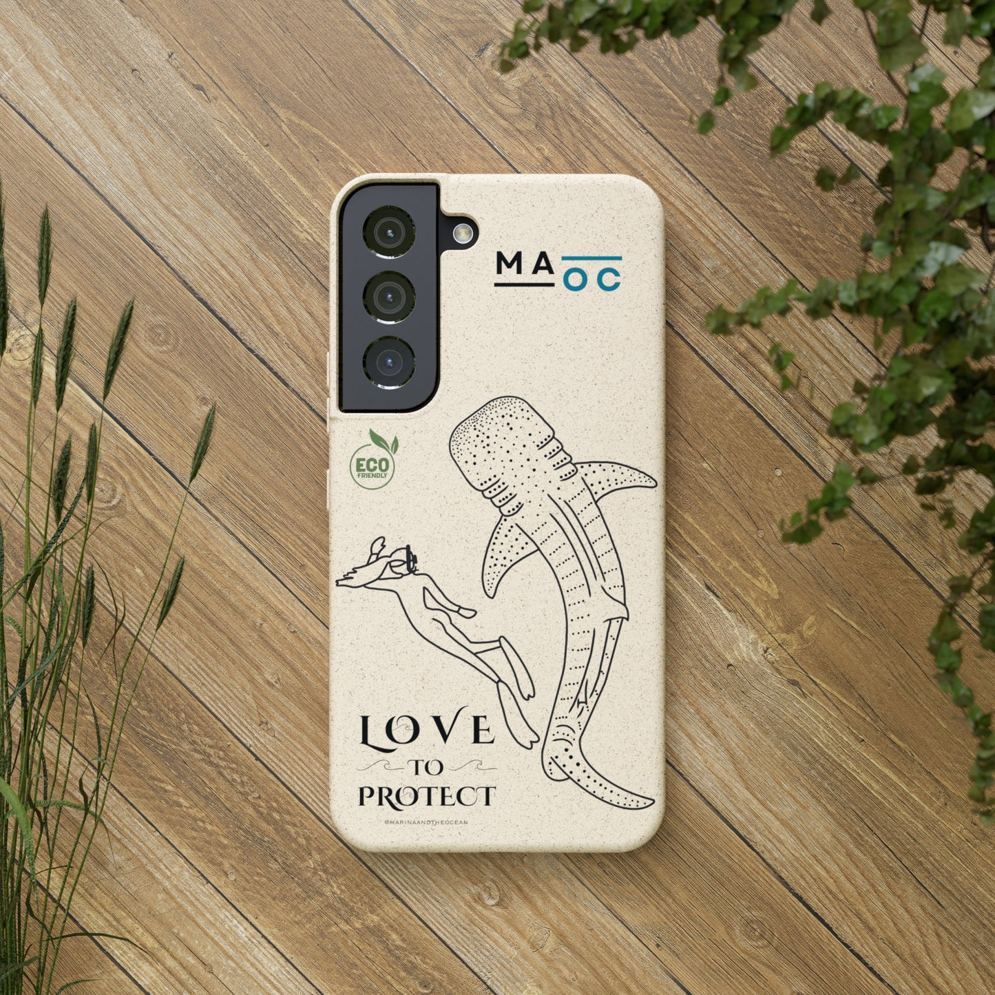 Bamboo Phonecase Love to protect Whaleshark