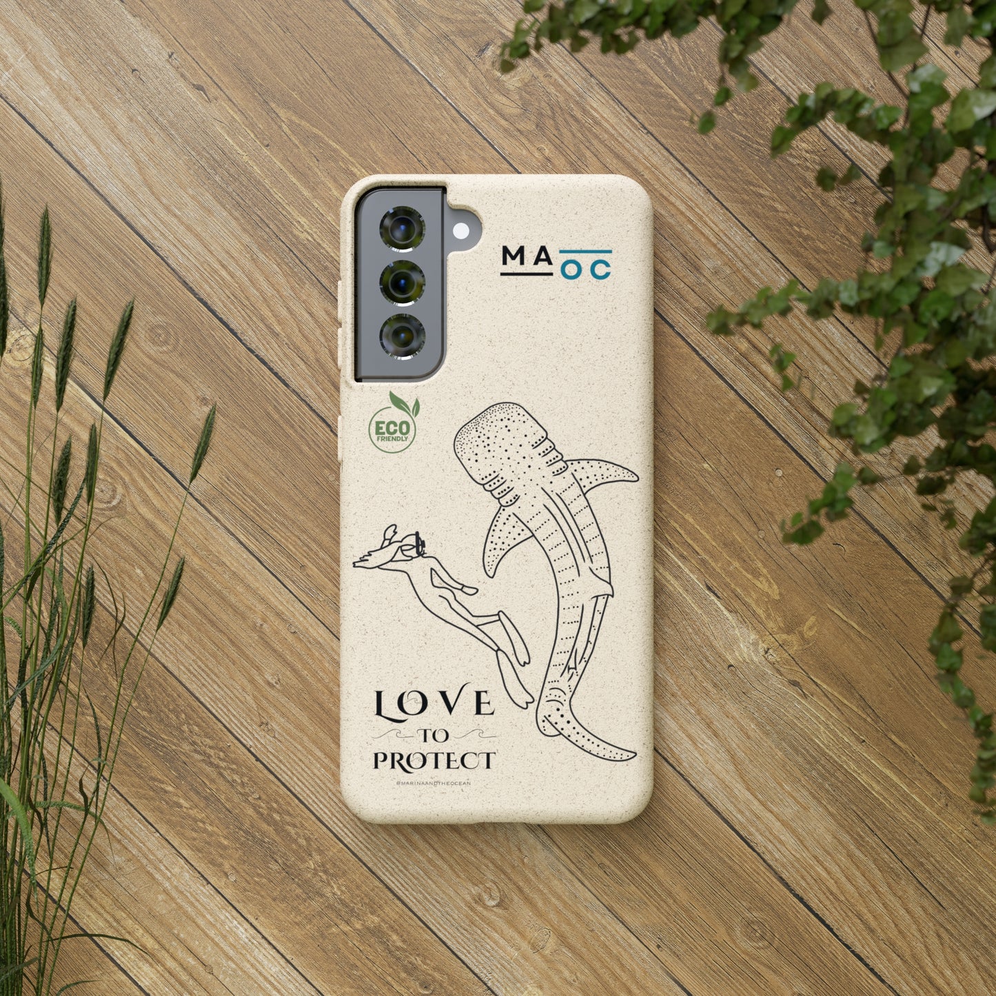 Bamboo Phonecase Love to protect Whaleshark