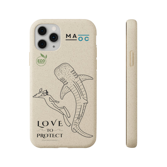 Bamboo Phonecase Love to protect Whaleshark