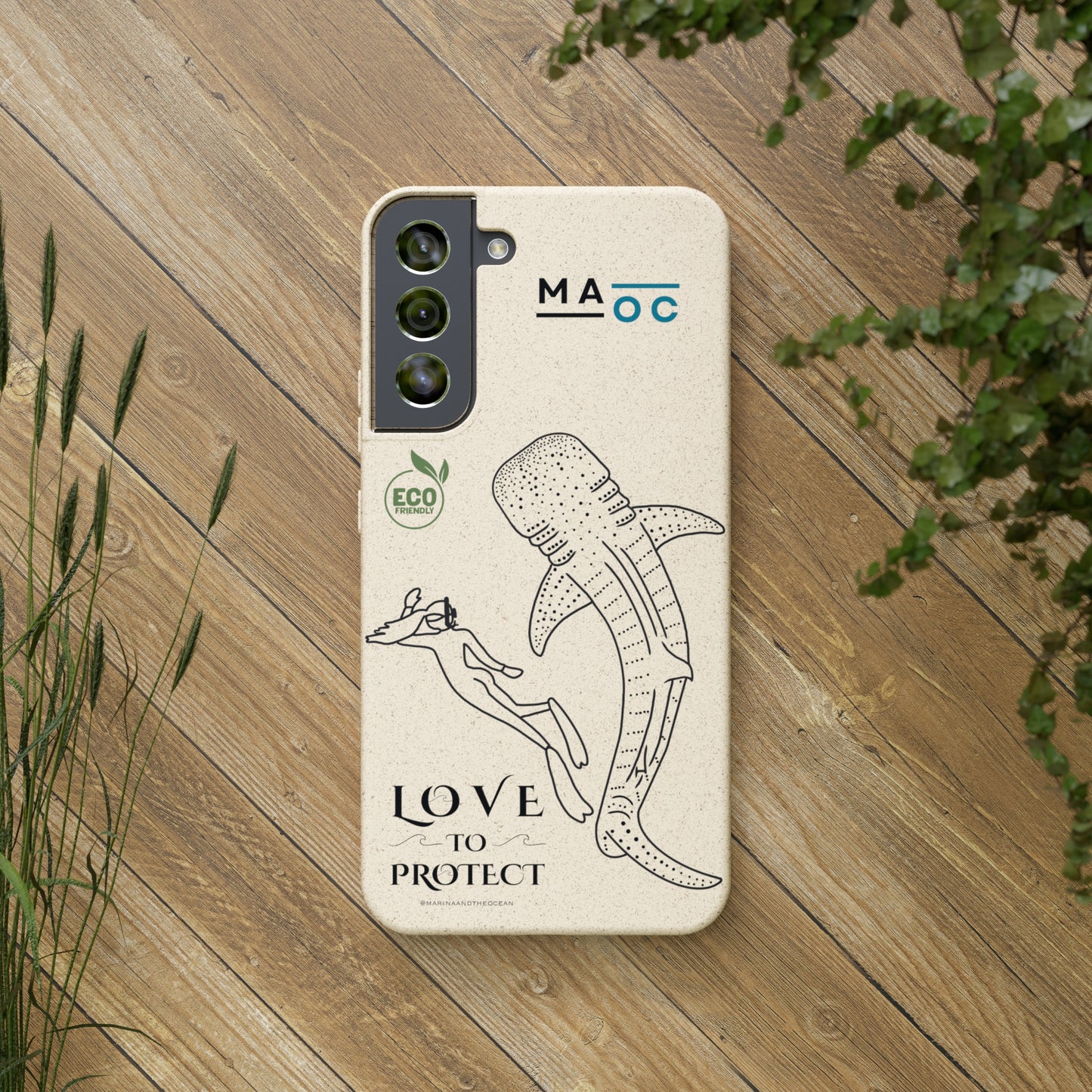 Bamboo Phonecase Love to protect Whaleshark