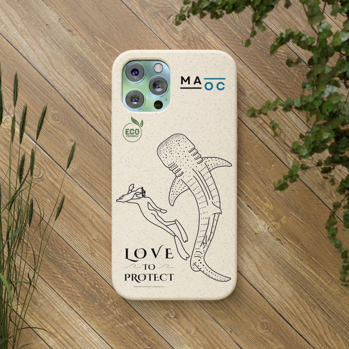 Bamboo Phonecase Love to protect Whaleshark