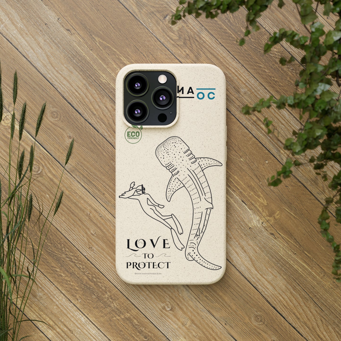 Bamboo Phonecase Love to protect Whaleshark