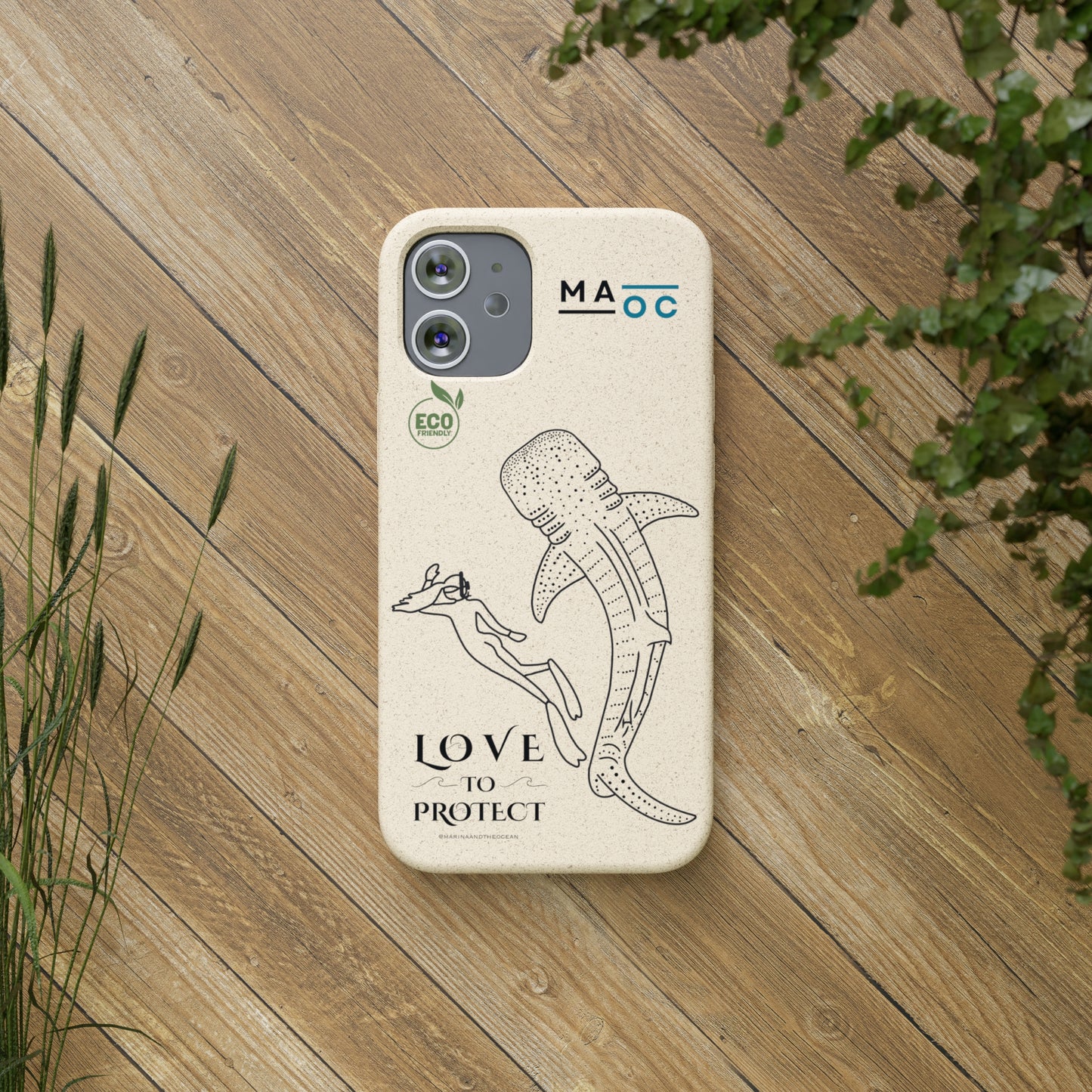 Bamboo Phonecase Love to protect Whaleshark