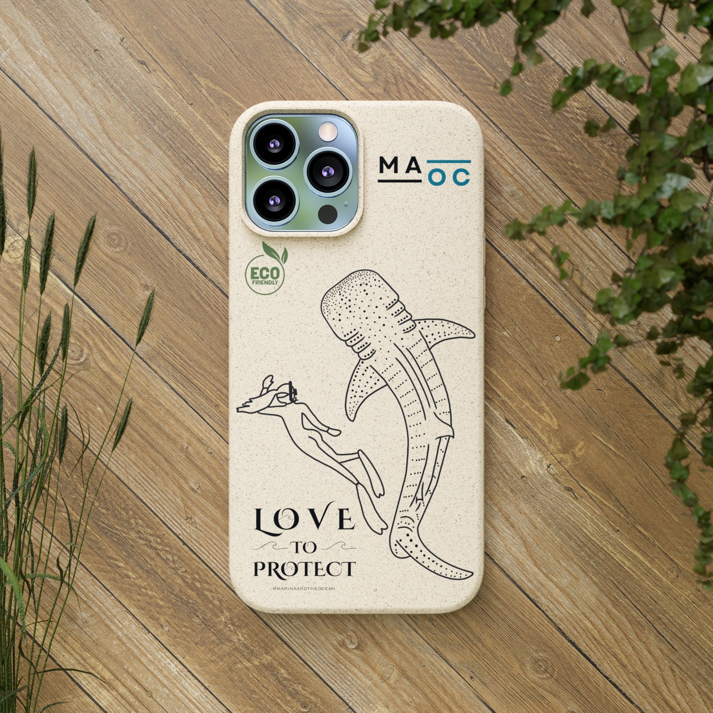 Bamboo Phonecase Love to protect Whaleshark