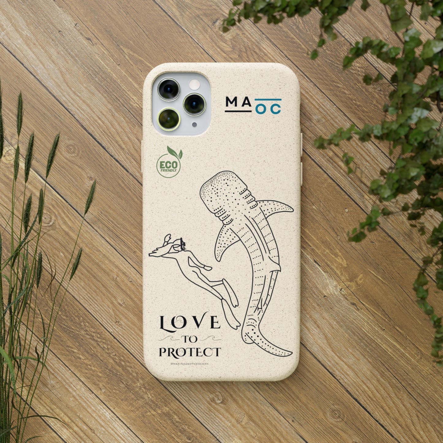 Bamboo Phonecase Love to protect Whaleshark