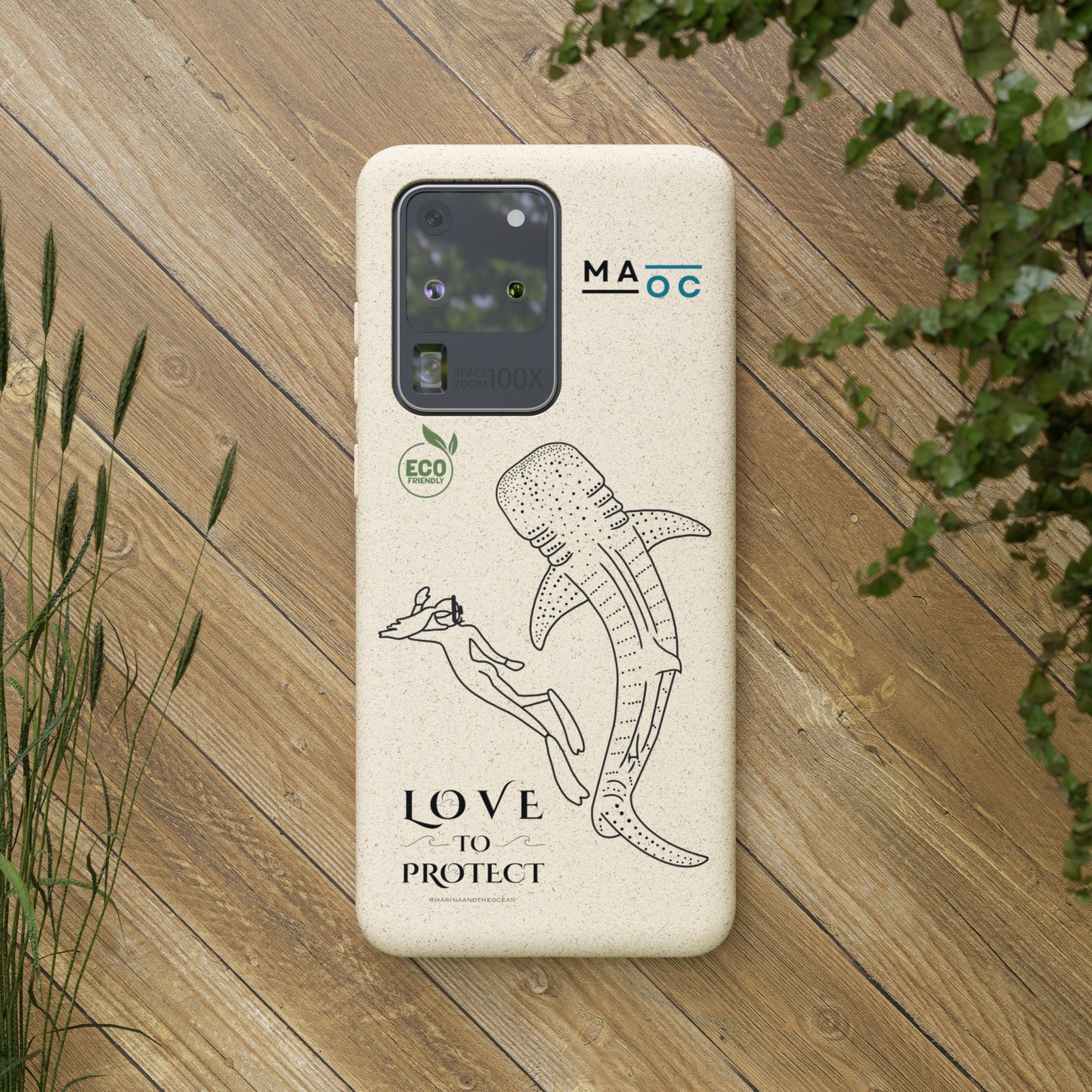 Bamboo Phonecase Love to protect Whaleshark