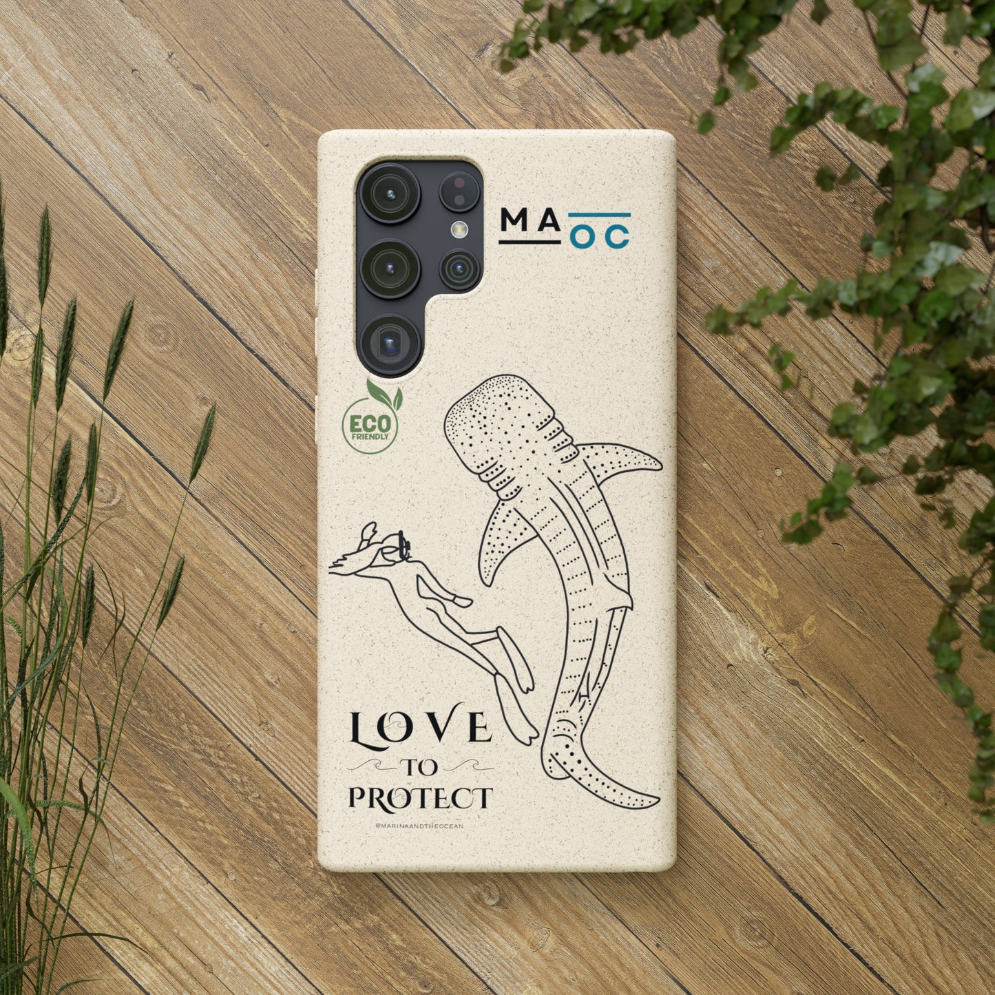 Bamboo Phonecase Love to protect Whaleshark