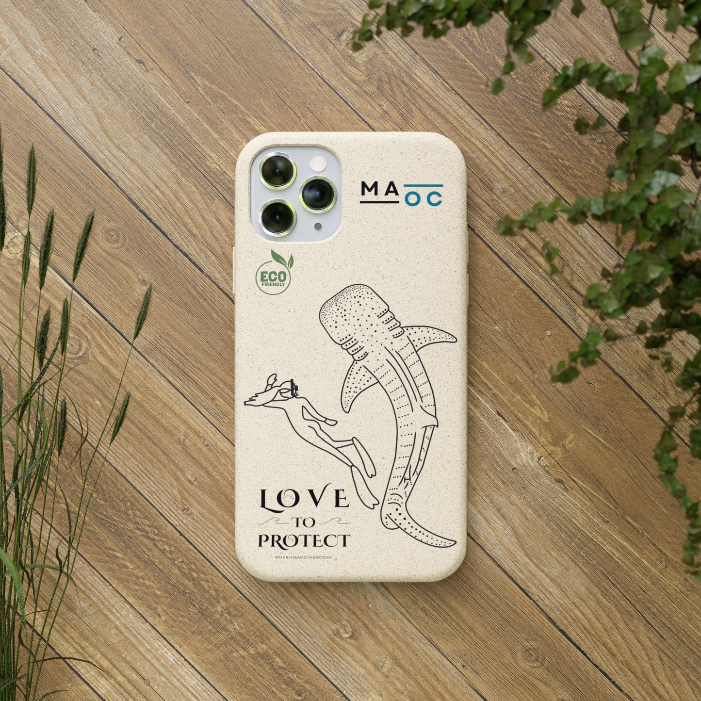 Bamboo Phonecase Love to protect Whaleshark