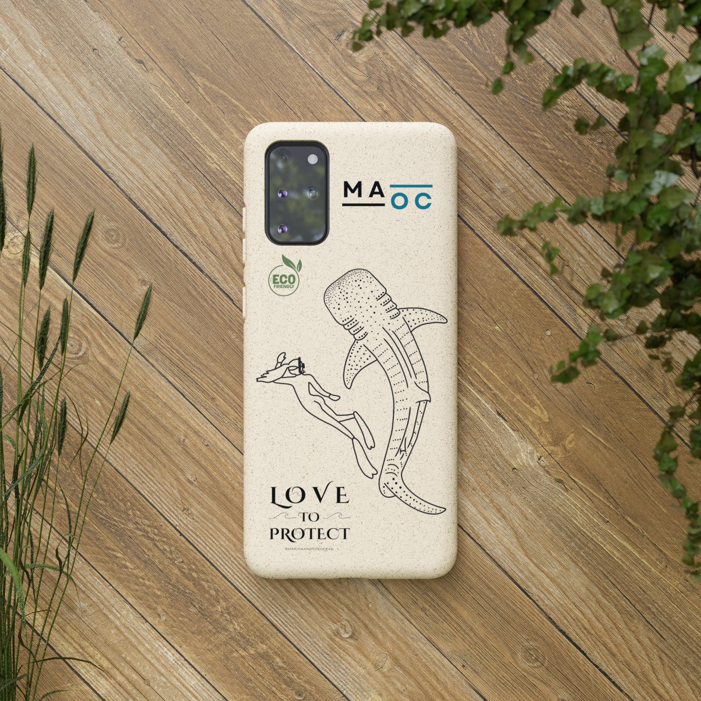 Bamboo Phonecase Love to protect Whaleshark