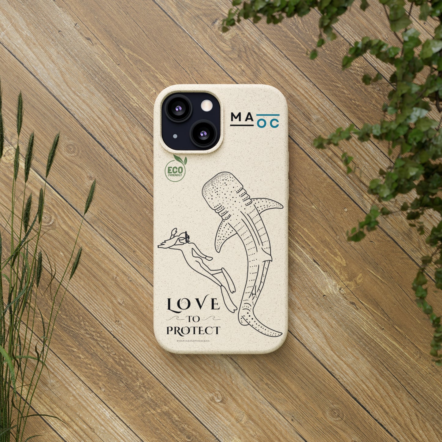 Bamboo Phonecase Love to protect Whaleshark