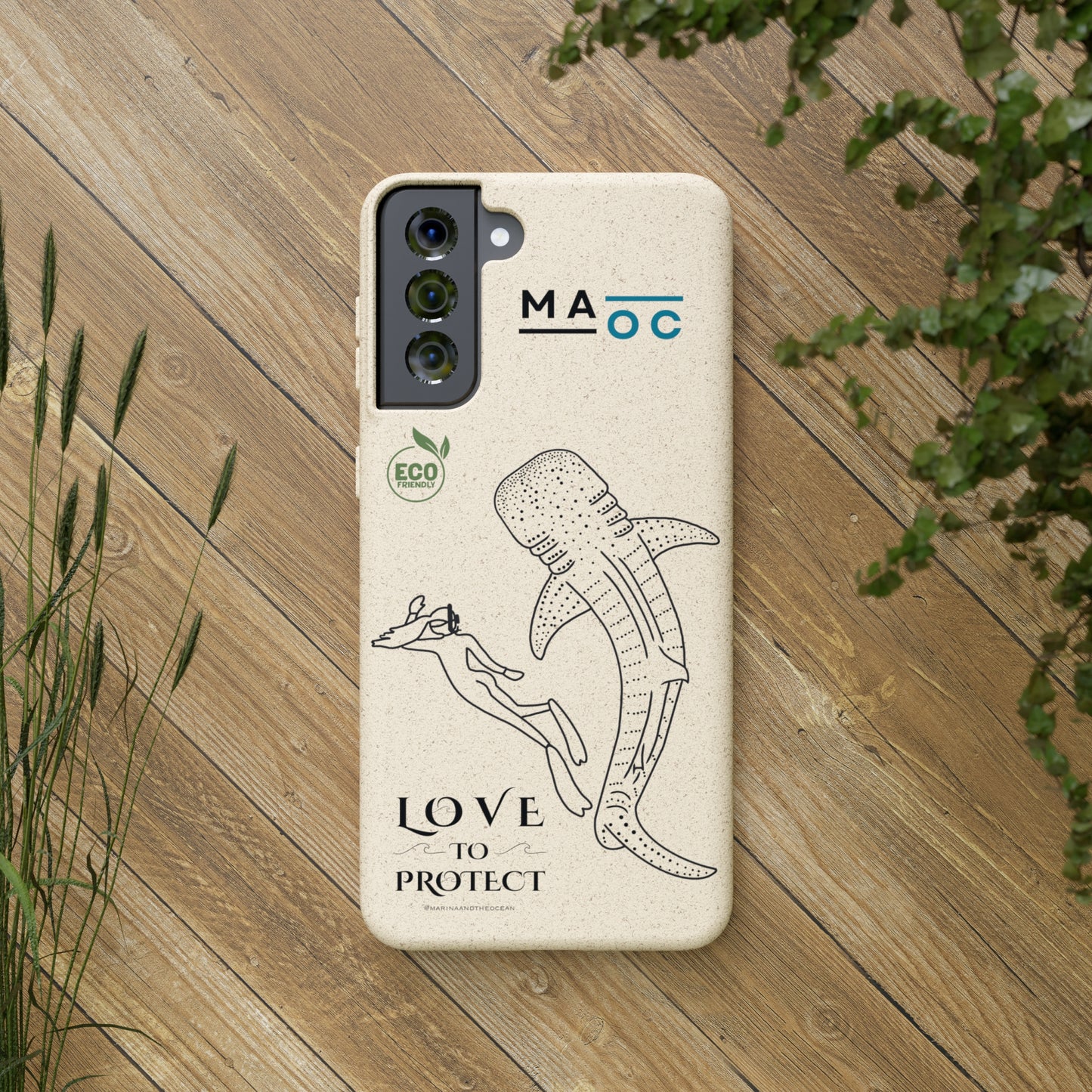 Bamboo Phonecase Love to protect Whaleshark